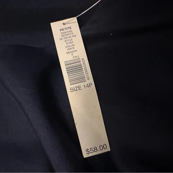 Amanda Smith pure silk shift dress with matching blouse size 14p/LgP‎ navy blue - Picture 13 of 13